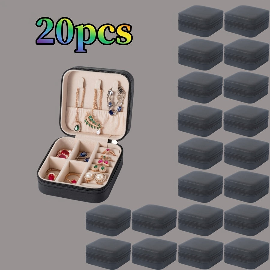 20pcs Travel Jewelry Case Bridesmaid Gifts Box, PU Leather Portable Earring Storage for Women – Perfect Gift for Valentine's Day, Mother’s Day, Christmas & Graduation Season