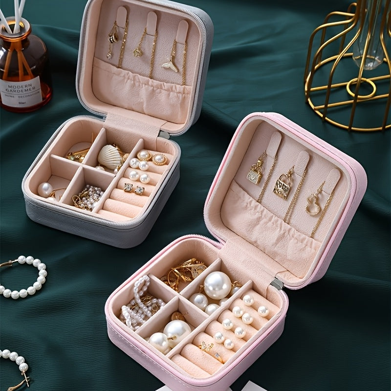 Jewelry Boxes Watch Tabletop Suede Classic Faux Polished Zipper, Best for Christmas, Perfect for Thanksgiving