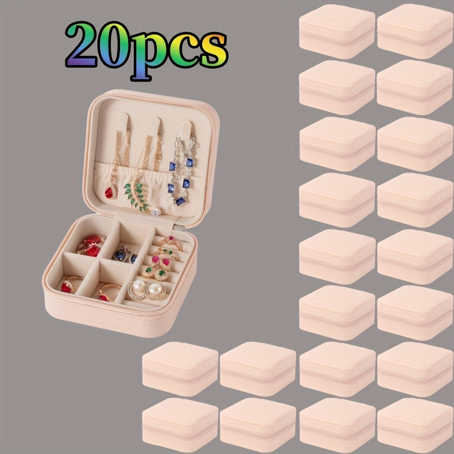 20pcs Travel Jewelry Case Bridesmaid Gifts Box, PU Leather Portable Earring Storage for Women – Perfect Gift for Valentine's Day, Mother’s Day, Christmas & Graduation Season