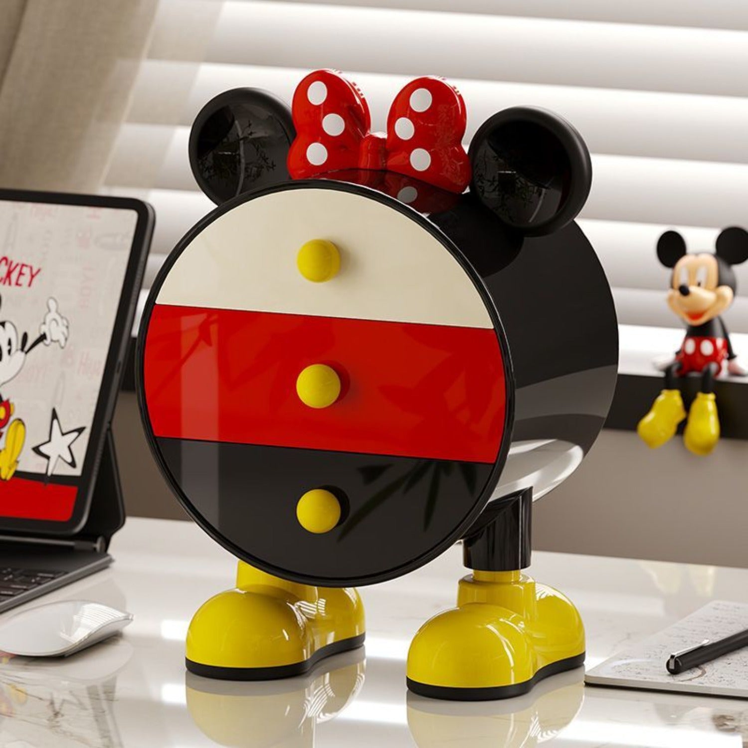 Disney Mickey Drawer Creative Ornament Vanity Makeup Brush Lipstick Storage Box Bedroom Bedside Ring Necklace Jewelry Box
