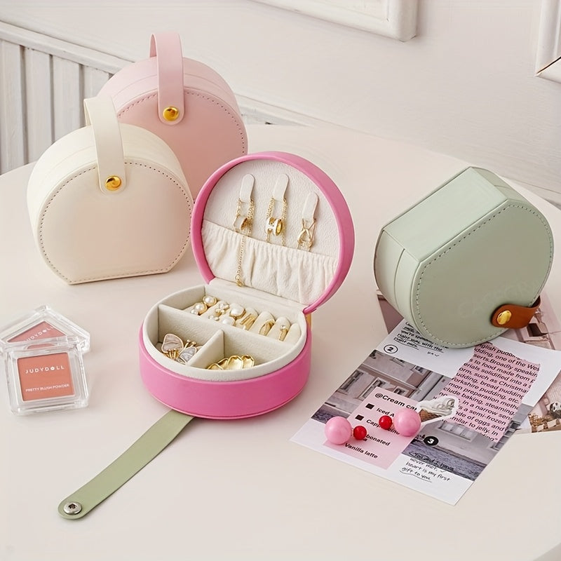 10pcs, Simple portable jewelry box, 10cm/3.94inch, mini travel jewelry storage box, store ladies' necklaces, rings, earrings, bracelets, cosmetic case, Faux Leather display box, gift for her, Valentine's Day, Mother's Day, birthday gift, Christmas gift,