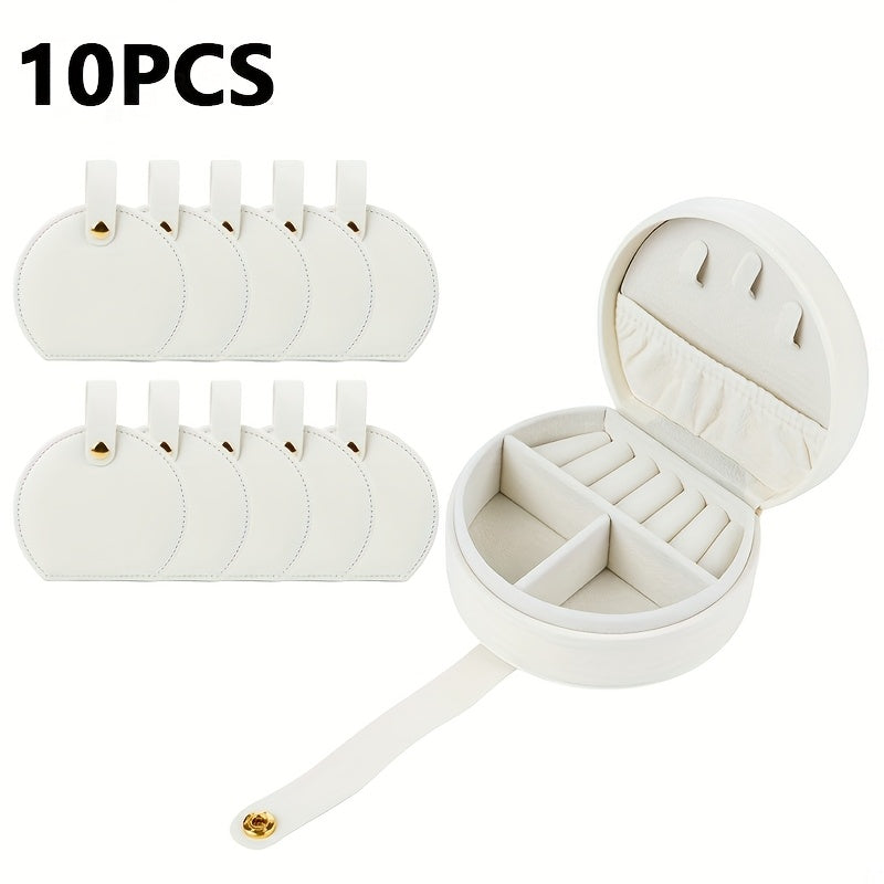 10pcs, Simple portable jewelry box, 10cm/3.94inch, mini travel jewelry storage box, store ladies' necklaces, rings, earrings, bracelets, cosmetic case, Faux Leather display box, gift for her, Valentine's Day, Mother's Day, birthday gift, Christmas gift,