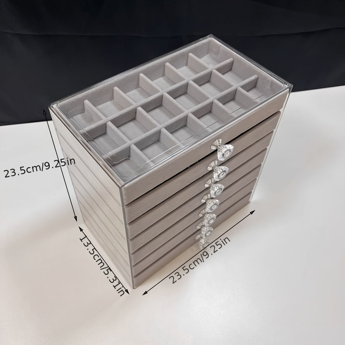 7-Tier Upgraded Large Capacity Velvet Jewelry Box - Luxurious Stackable Organizer with Drawers for Earrings, Rings, Necklaces, Bracelets, and Pendants - Perfect for Desktop Display, Multi-Purpose Use, Ideal for Christmas, Halloween, Easter, Hanukkah, and