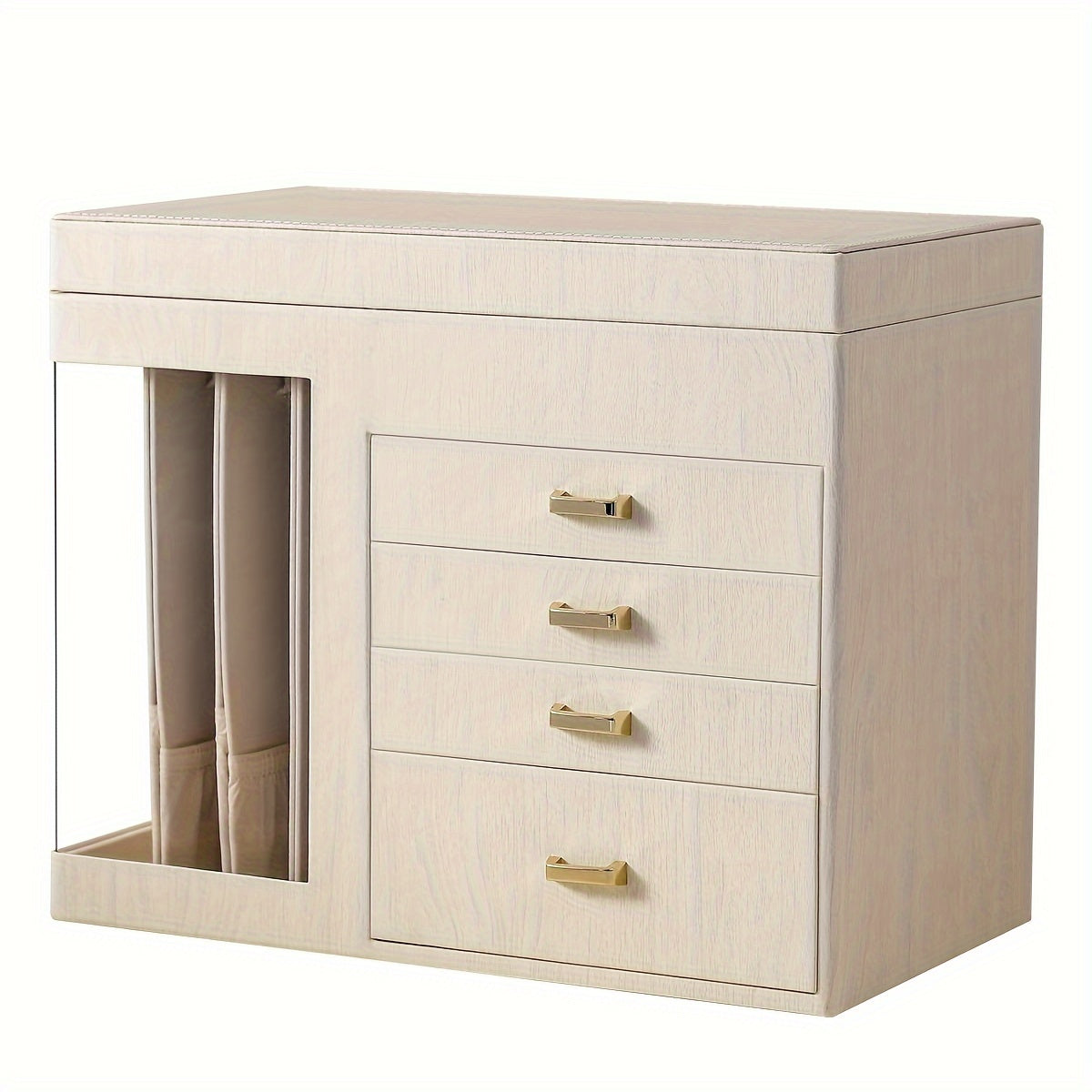 A Large 5-Layer Jewelry Organizer for Women with a Transparent Window - a Storage Box for Necklaces And Jewelry, Featuring 4 Drawers | The Perfect Gift for Thanksgiving, Halloween, Valentine'S Day, Or Christmas for Your Wife Or Girlfriend, Jewelry Boxes