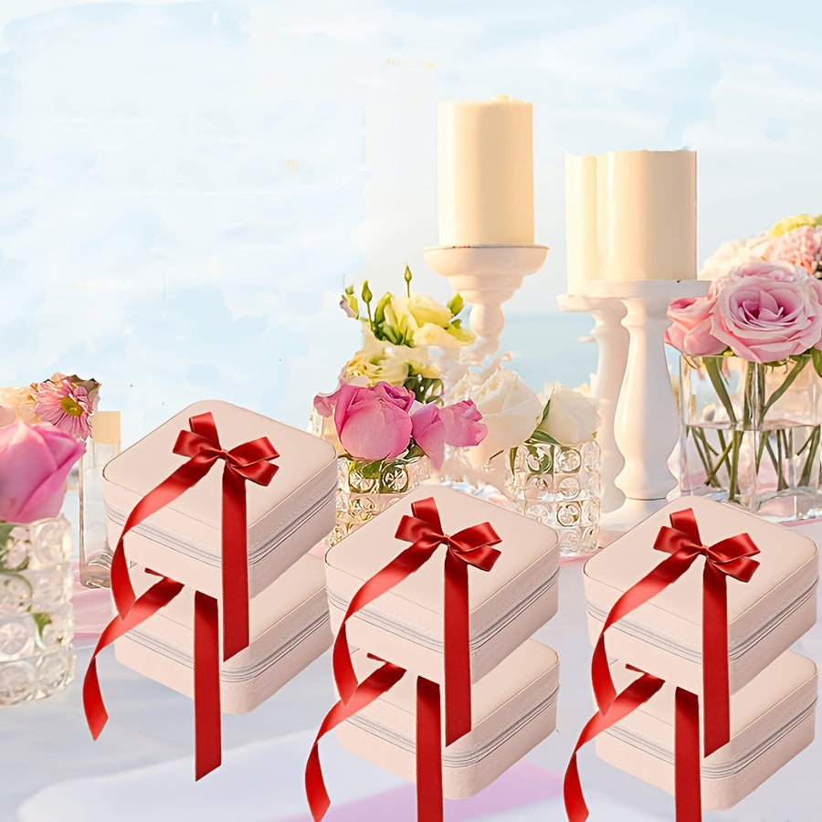 20pcs Travel Jewelry Case Bridesmaid Gifts Box, PU Leather Portable Earring Storage for Women – Perfect Gift for Valentine's Day, Mother’s Day, Christmas & Graduation Season