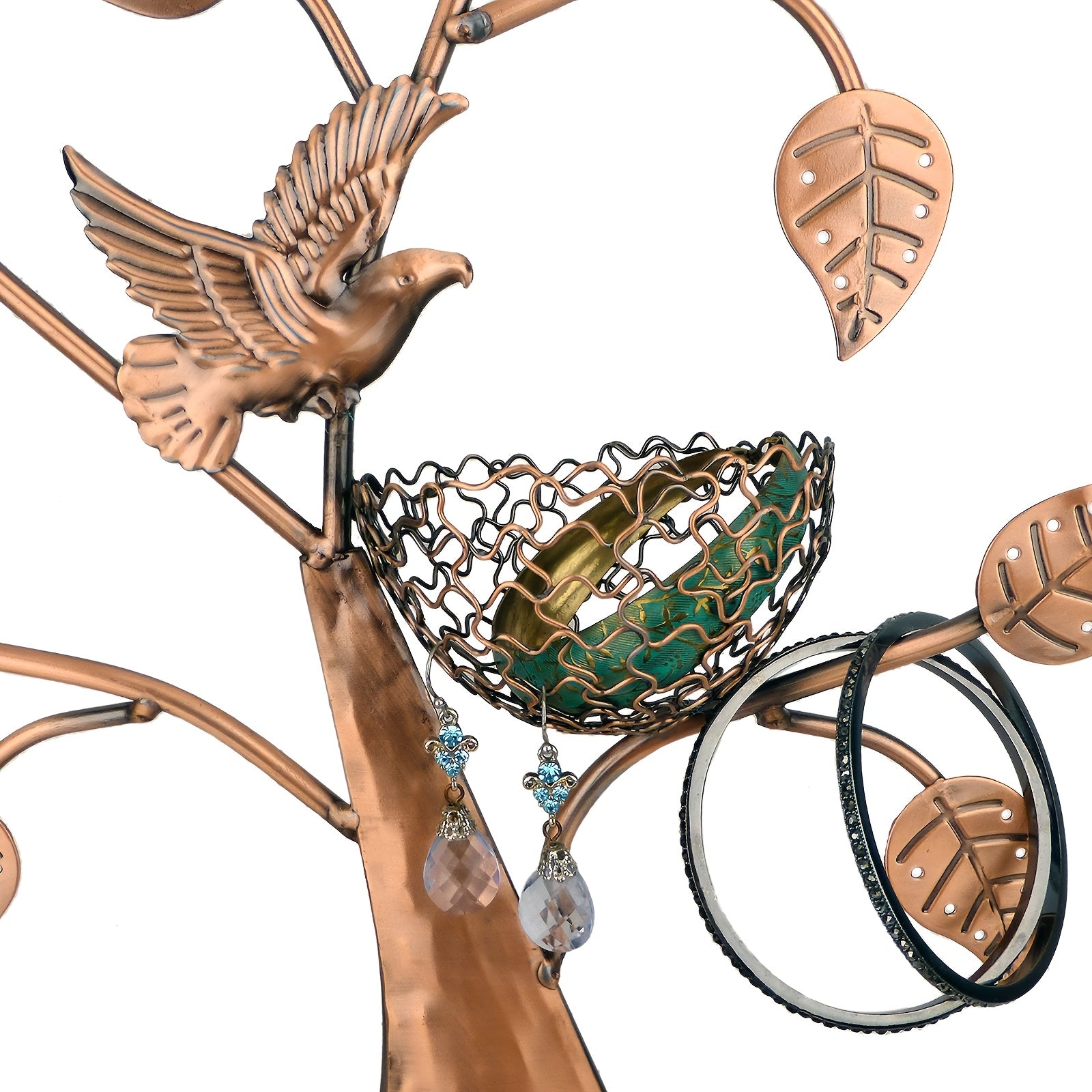 DIY Jewelry Tree Bird Nest Earrings Holder, Bracelets/Necklace Organizer Stand, Decorative Jewelry Display for Rings, Watches, and Accessories, Vintage Jewelry Stand, Elegant Jewelry Storage Solution, Bird Theme Jewelry Rack, Sturdy and Stable Jewelry