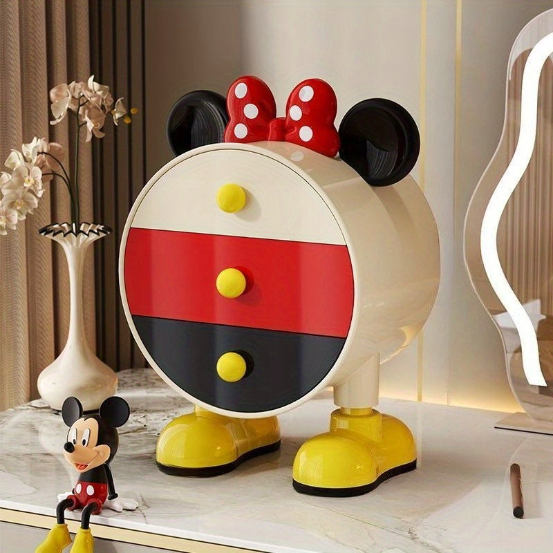Disney Mickey Drawer Creative Ornament Vanity Makeup Brush Lipstick Storage Box Bedroom Bedside Ring Necklace Jewelry Box