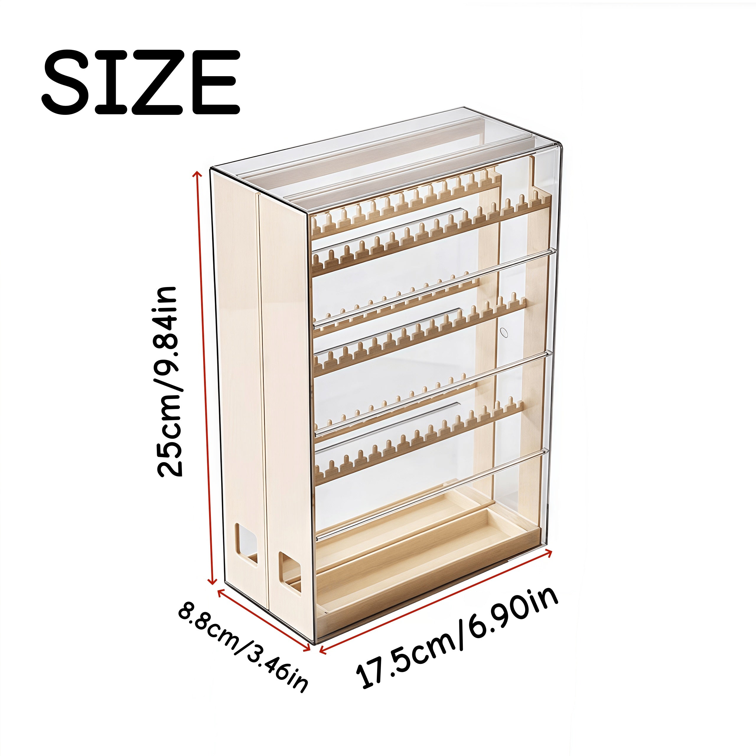 1pc Jewelry Storage Box with Pull-Out Display Shelves & Keychain Hooks - Durable Plastic Organizer for Bracelets, Necklaces, Earrings - Bedroom, Bathroom, Holiday Gifts, Back-to-School Supplies