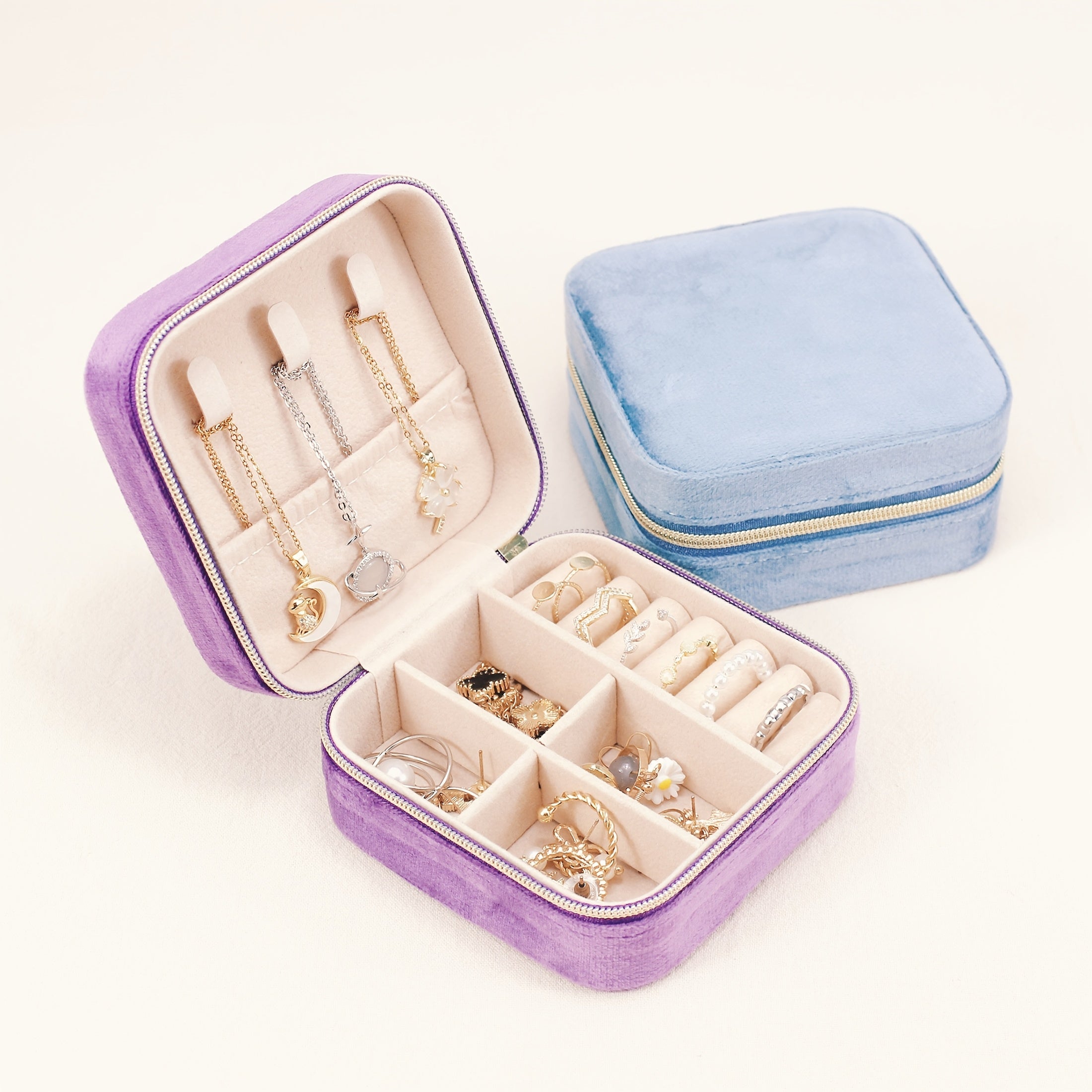 Jewelry Boxes Watch Tabletop Suede Classic Faux Polished Zipper, Best for Christmas, Perfect for Thanksgiving