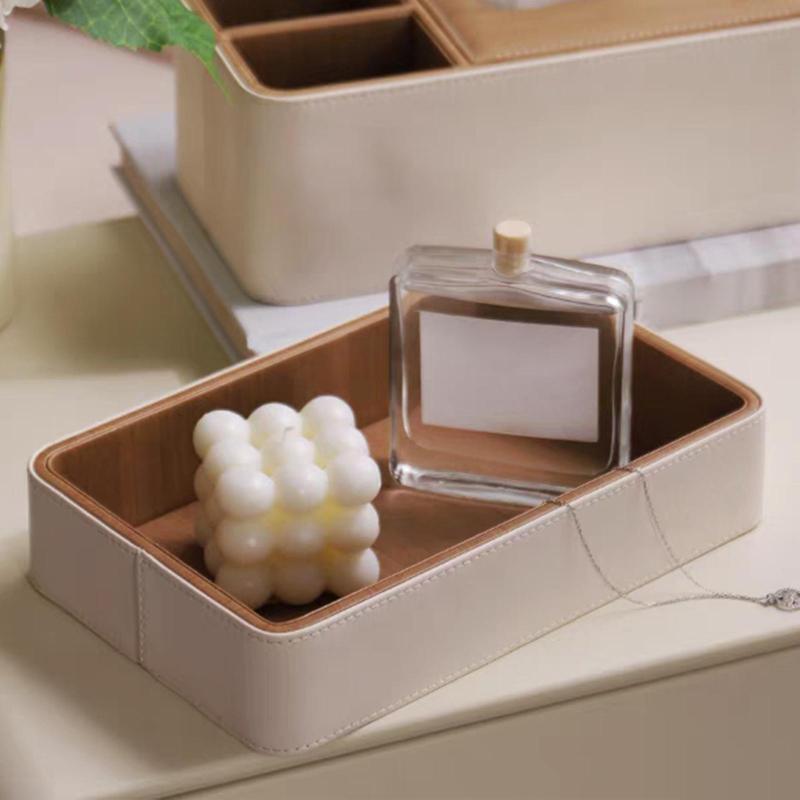 Mint Green Faux Leather Key Organizer Box, Multi-Compartment Desktop Storage for Cosmetics, Jewelry & Accessories, Elegant Home Office Decor, Desk Organizer | Minimalist Design | Sleek Appearance, Jewelry Boxes