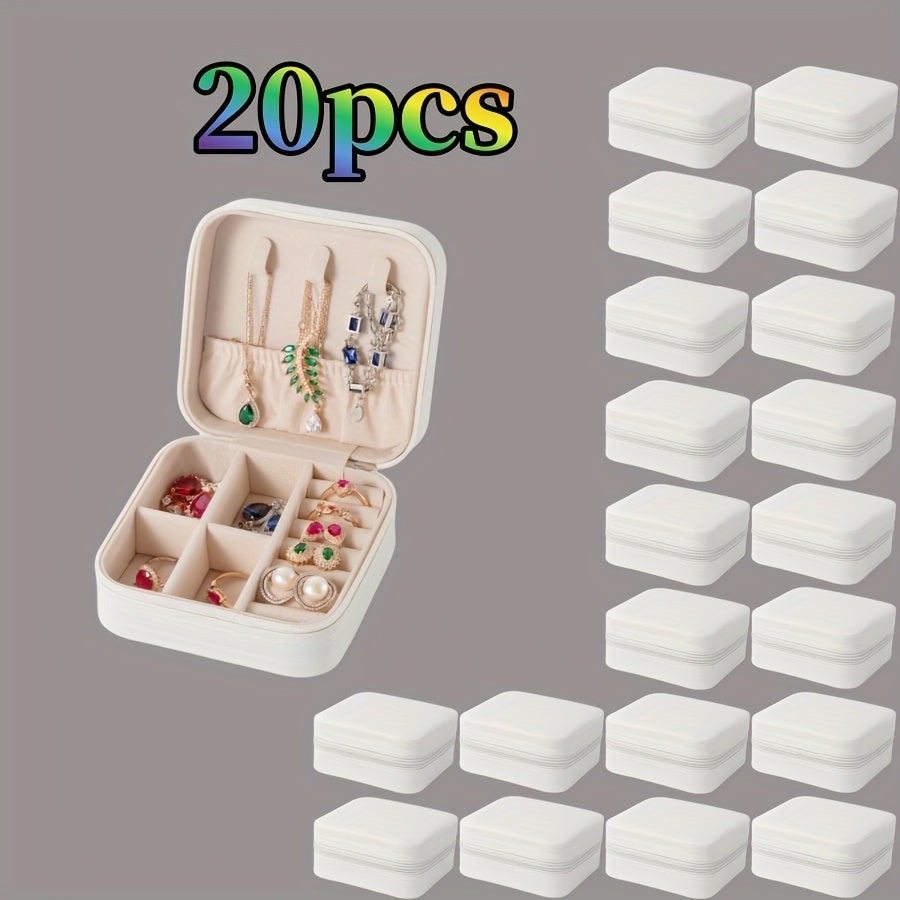 20pcs Travel Jewelry Case Bridesmaid Gifts Box, PU Leather Portable Earring Storage for Women – Perfect Gift for Valentine's Day, Mother’s Day, Christmas & Graduation Season