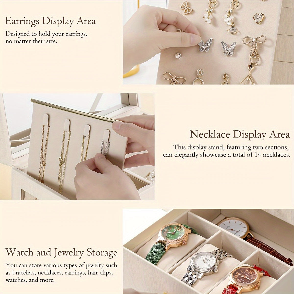 A Large 5-Layer Jewelry Organizer for Women with a Transparent Window - a Storage Box for Necklaces And Jewelry, Featuring 4 Drawers | The Perfect Gift for Thanksgiving, Halloween, Valentine'S Day, Or Christmas for Your Wife Or Girlfriend, Jewelry Boxes