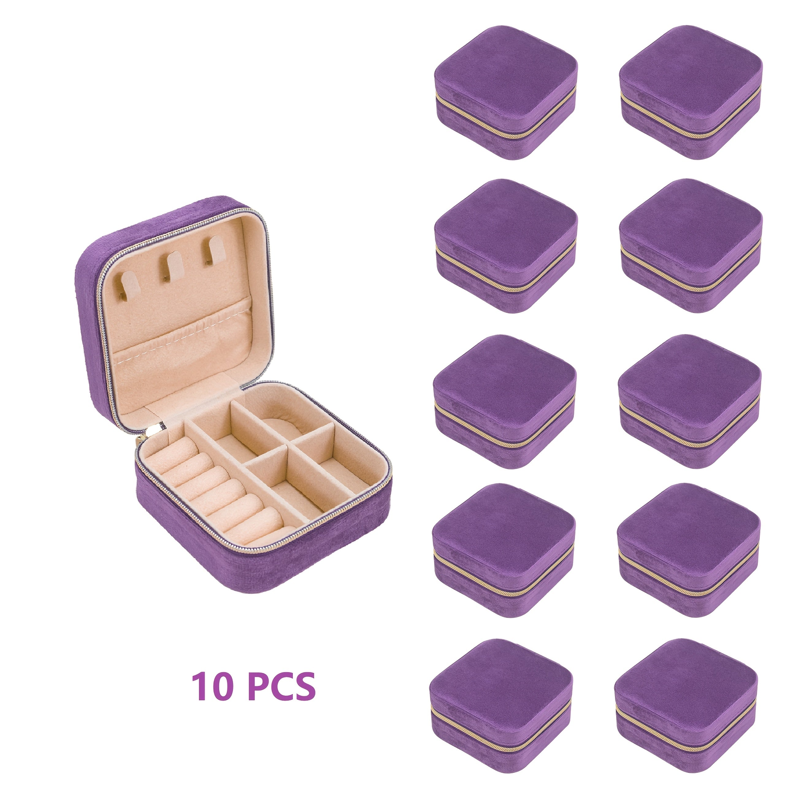 Jewelry Boxes Watch Tabletop Suede Classic Faux Polished Zipper, Best for Christmas, Perfect for Thanksgiving