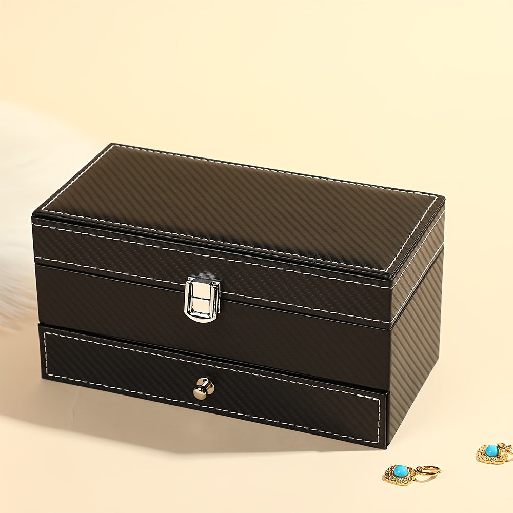 [Double-layer Jewelry Storage] 1pc Large Capacity Double-layer Watch & Jewelry Storage Box - For Rings, Earrings, Bracelets, Necklaces